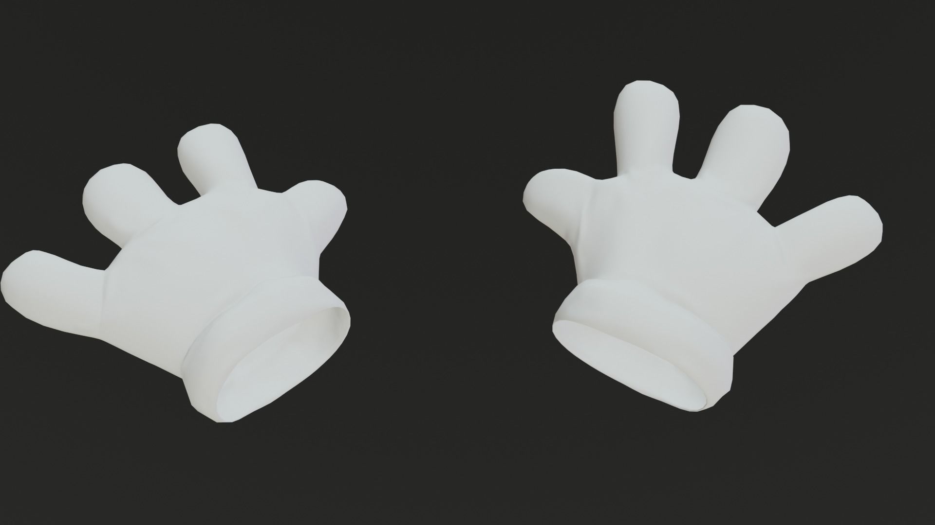 Cartoon Gloves Rigged and Animated Low-poly 3D model_42