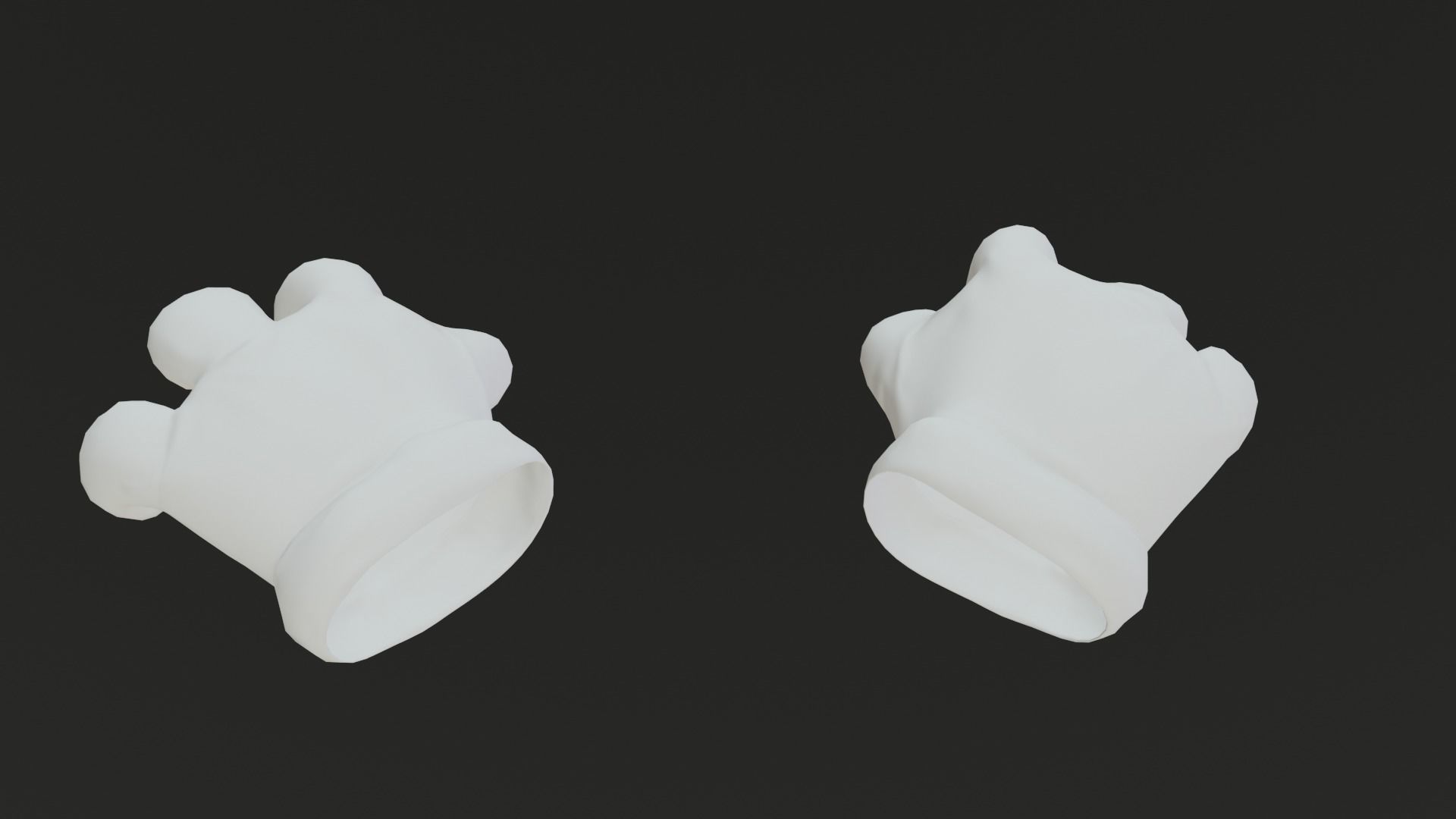 Cartoon Gloves Rigged and Animated Low-poly 3D model_27