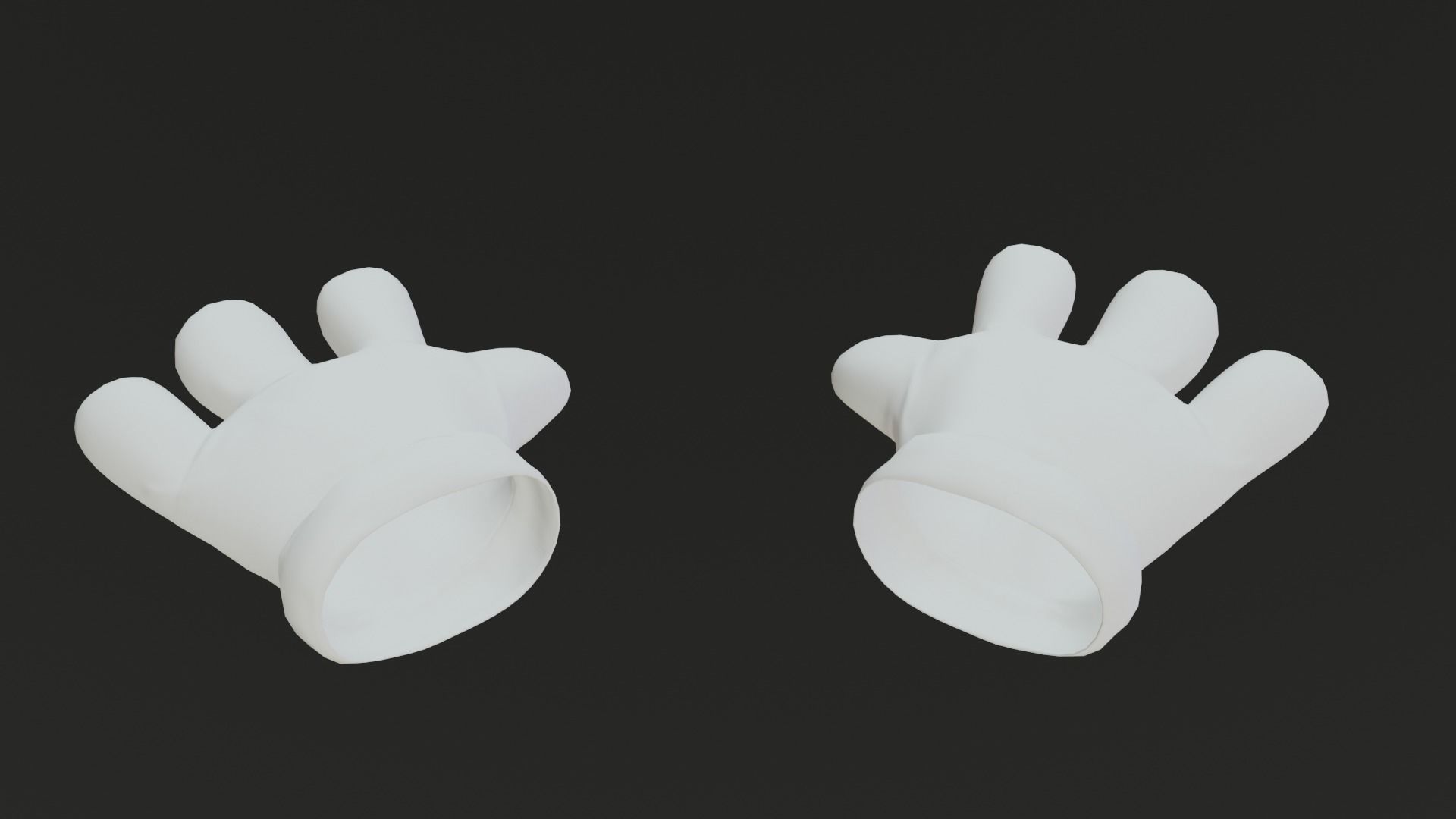 Cartoon Gloves Rigged and Animated Low-poly 3D model_8