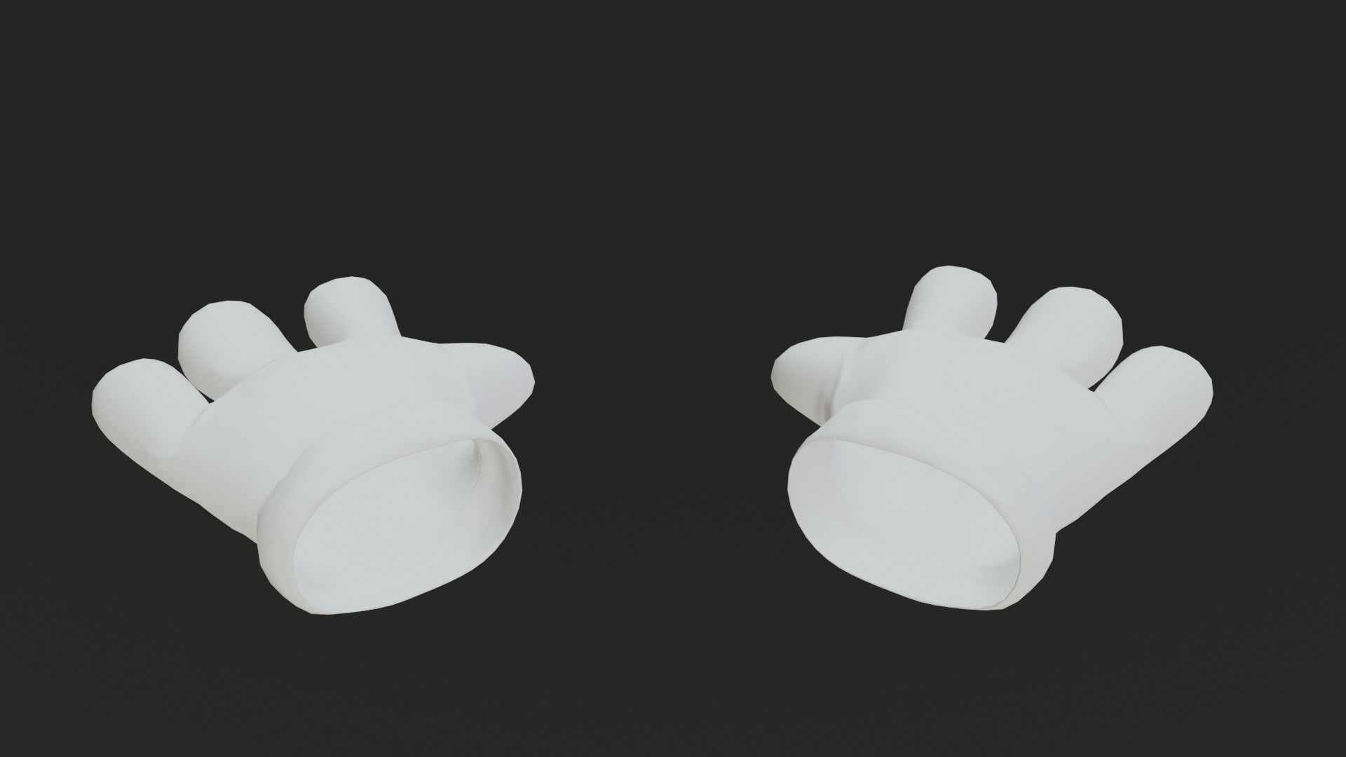 Cartoon Gloves Rigged and Animated Low-poly 3D model_5