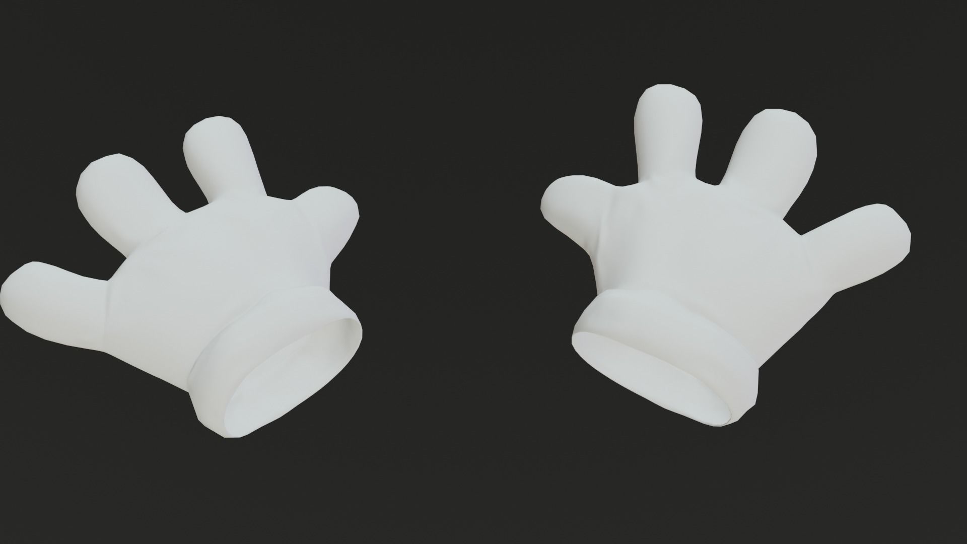 Cartoon Gloves Rigged and Animated Low-poly 3D model_21