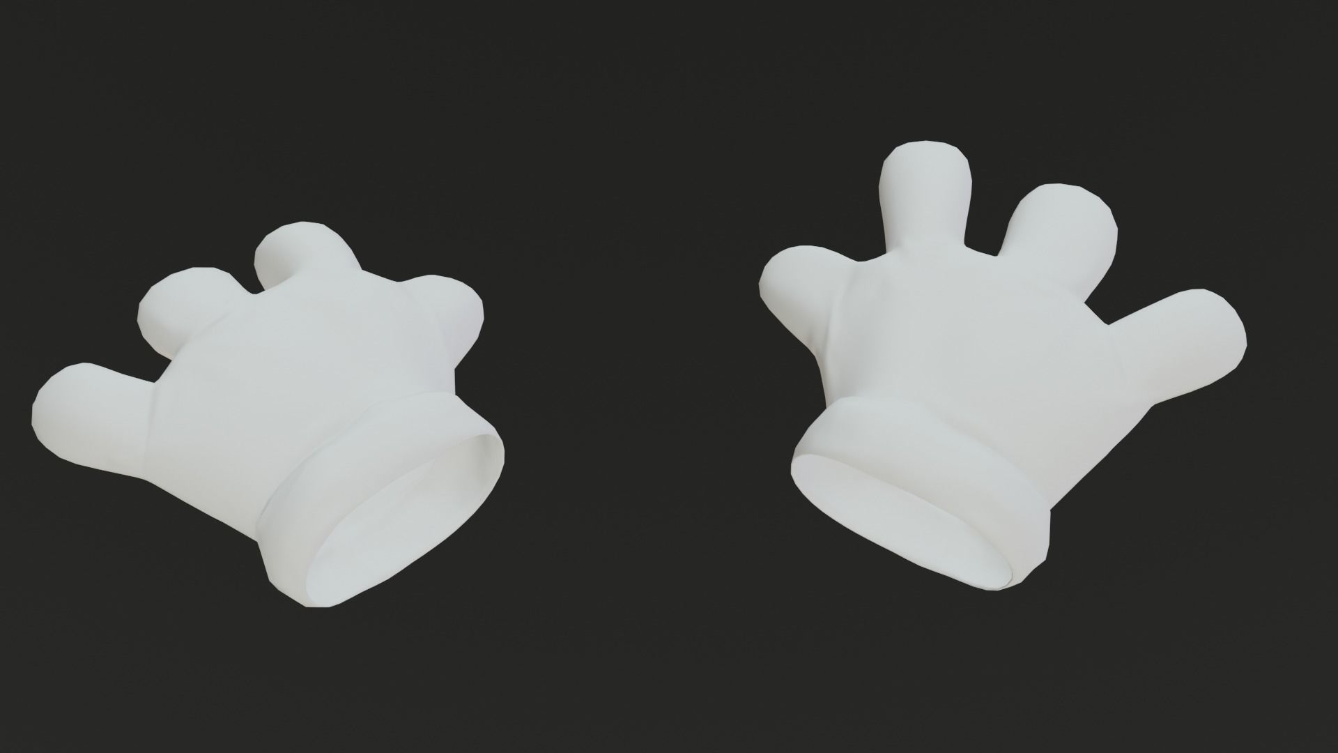 Cartoon Gloves Rigged and Animated Low-poly 3D model_40