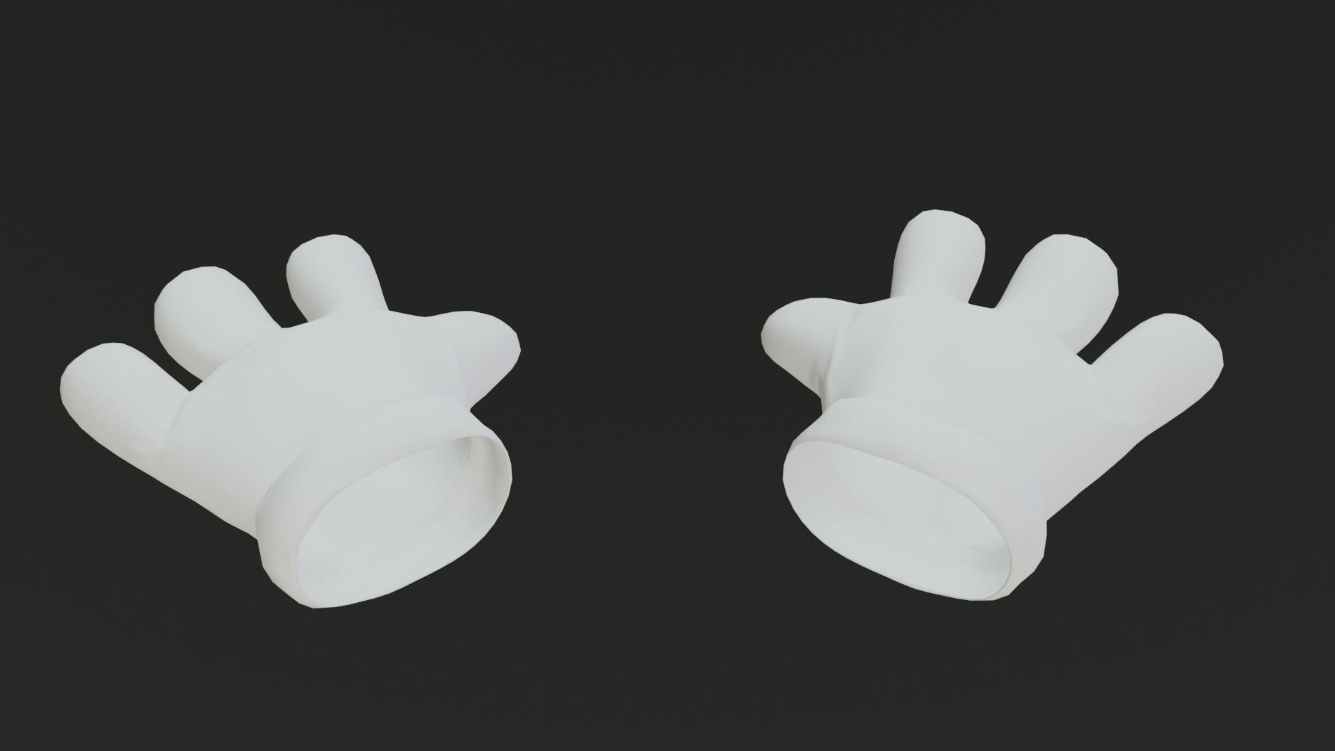 Cartoon Gloves Rigged and Animated Low-poly 3D model_9