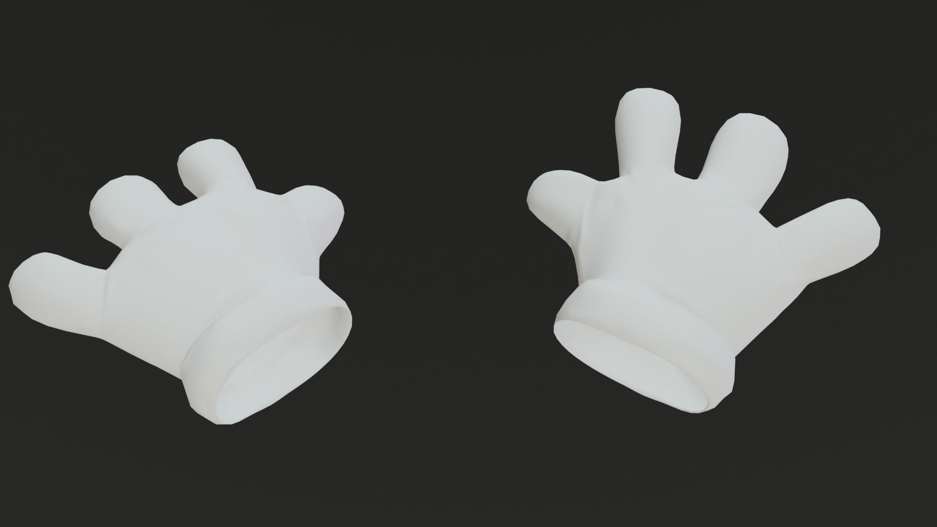 Cartoon Gloves Rigged and Animated Low-poly 3D model_41
