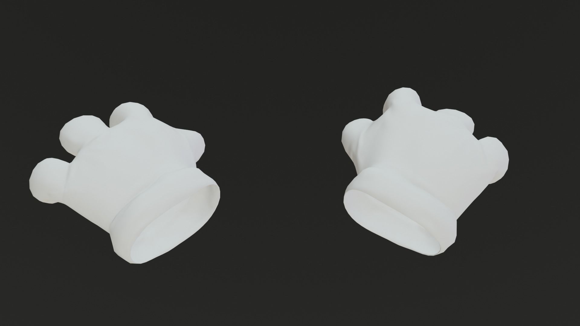 Cartoon Gloves Rigged and Animated Low-poly 3D model_52