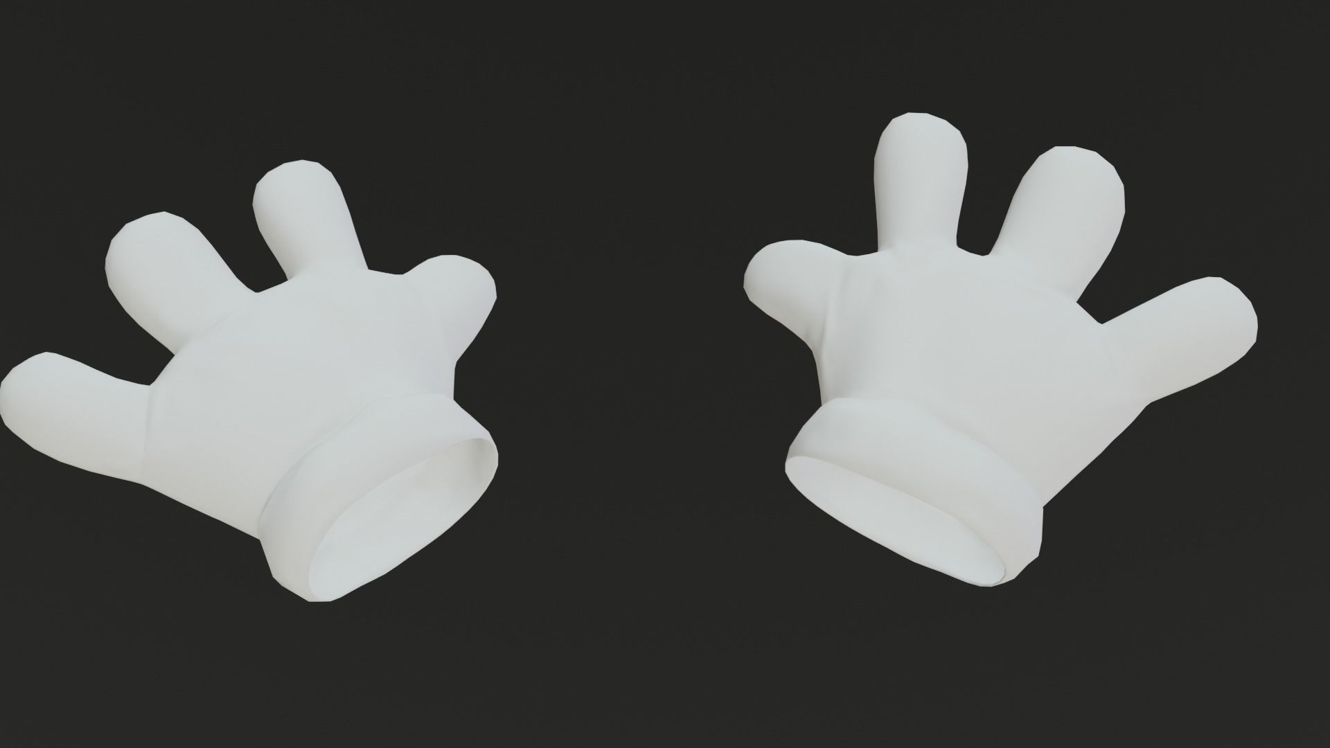 Cartoon Gloves Rigged and Animated Low-poly 3D model_19