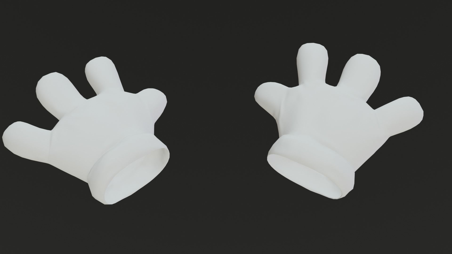 Cartoon Gloves Rigged and Animated Low-poly 3D model_46
