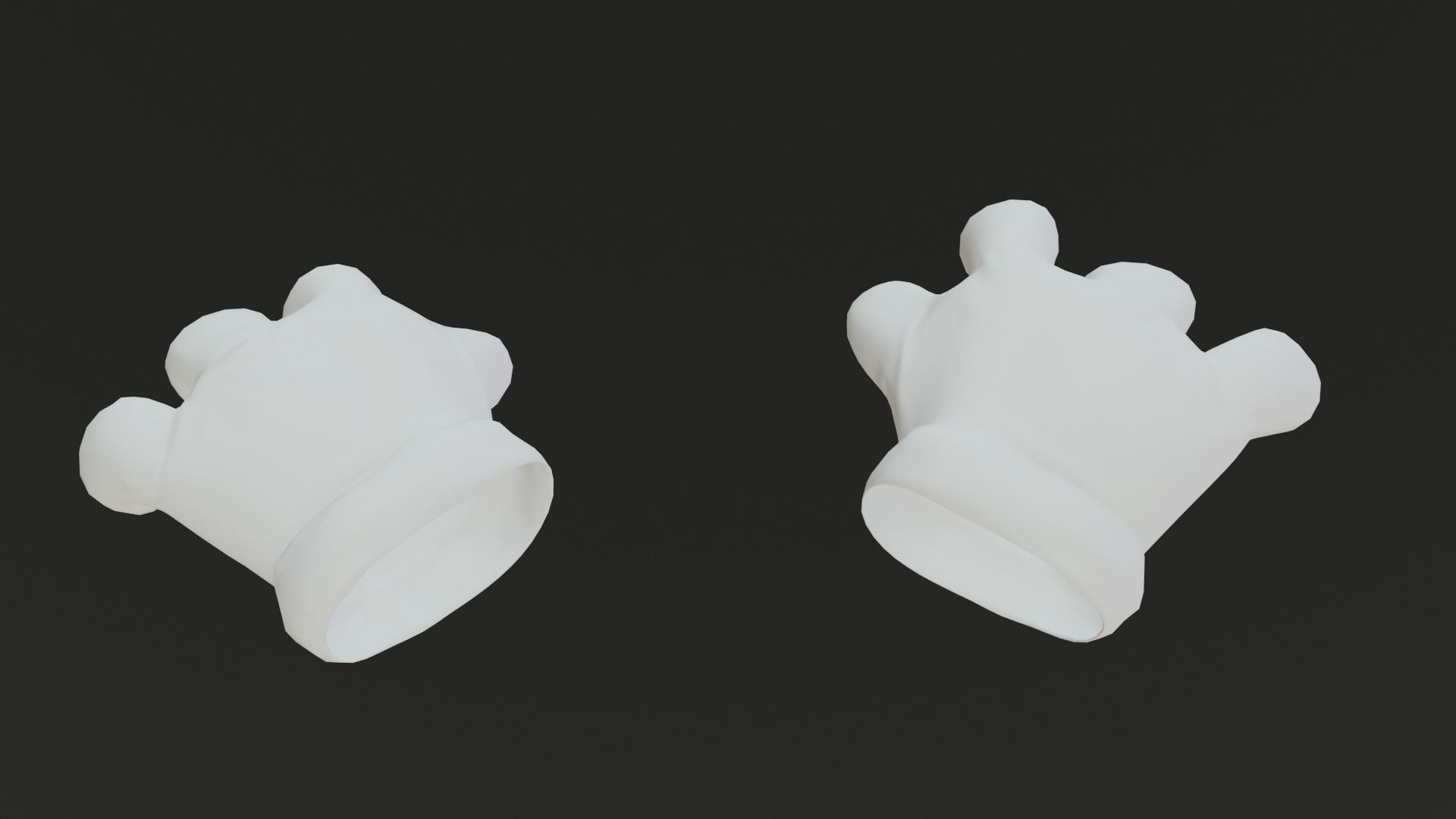 Cartoon Gloves Rigged and Animated Low-poly 3D model_38