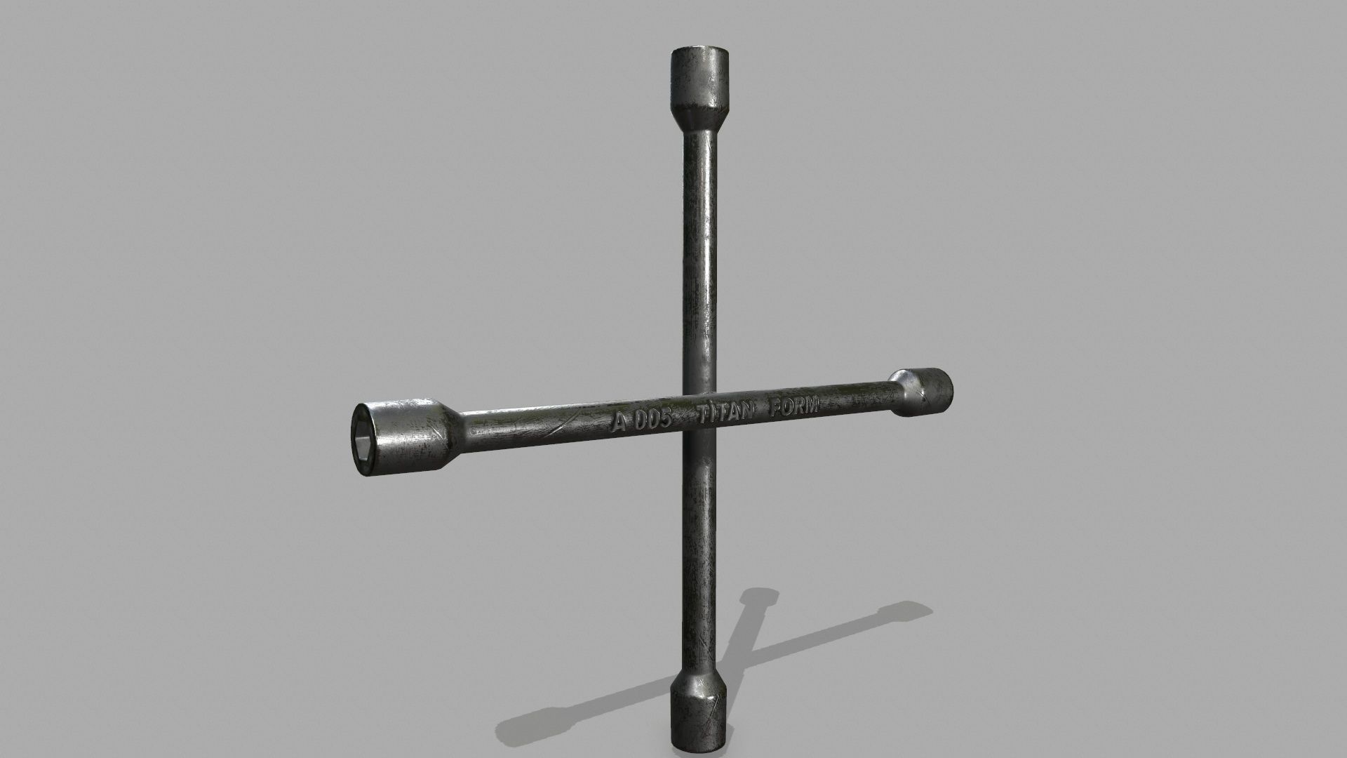 Lug Wrench Low-poly 3D model_3