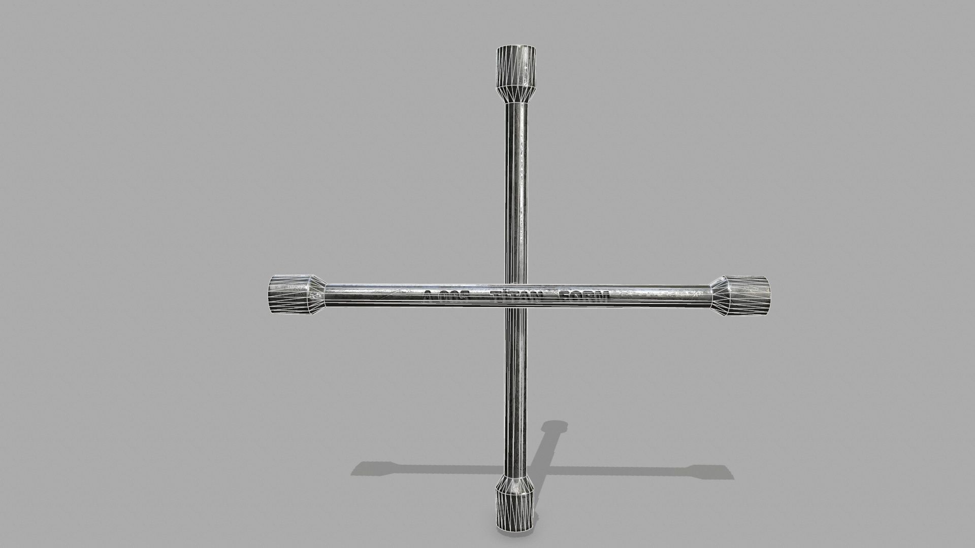 Lug Wrench Low-poly 3D model_8