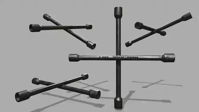  Lug Wrench Low-poly 3D model