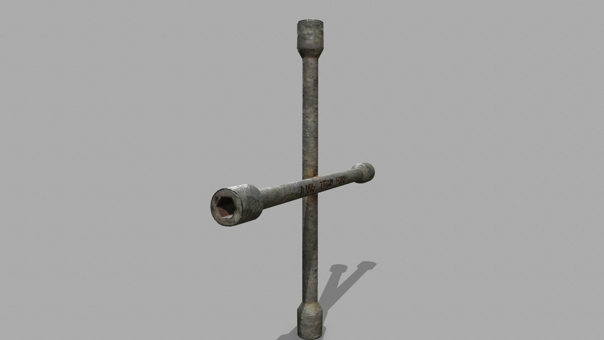  Lug Wrench Low-poly 3D model_3