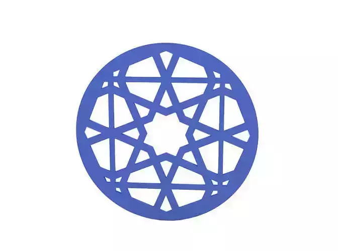 Coaster circle with geometric design