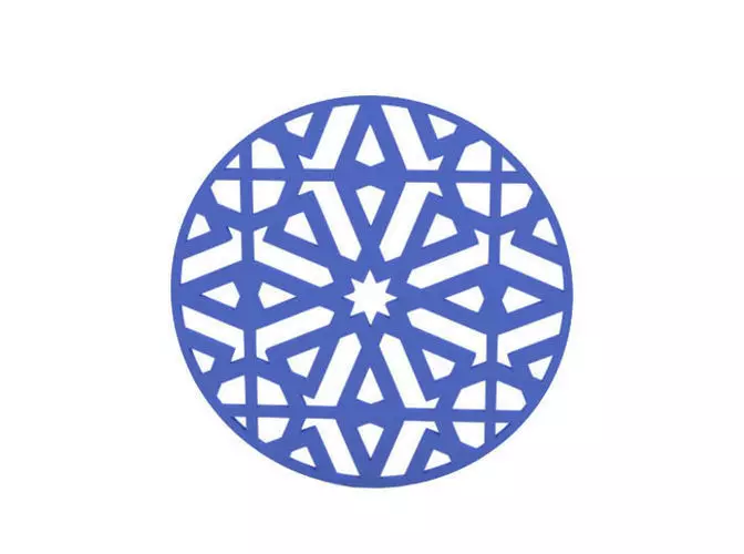 Coaster snowflake cut out design 3D print model_0