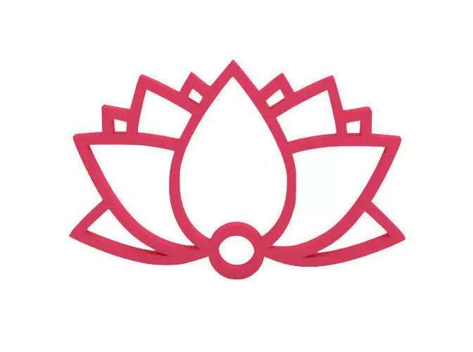 Keychain lotus flower icon 3D print model_0