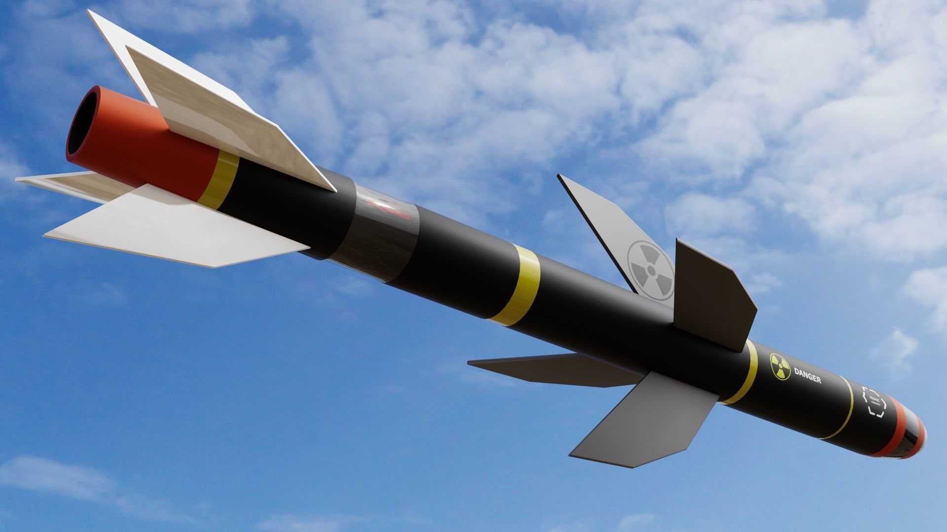 Missile pack 3 models complete textures and materials Low-poly 3D model_6