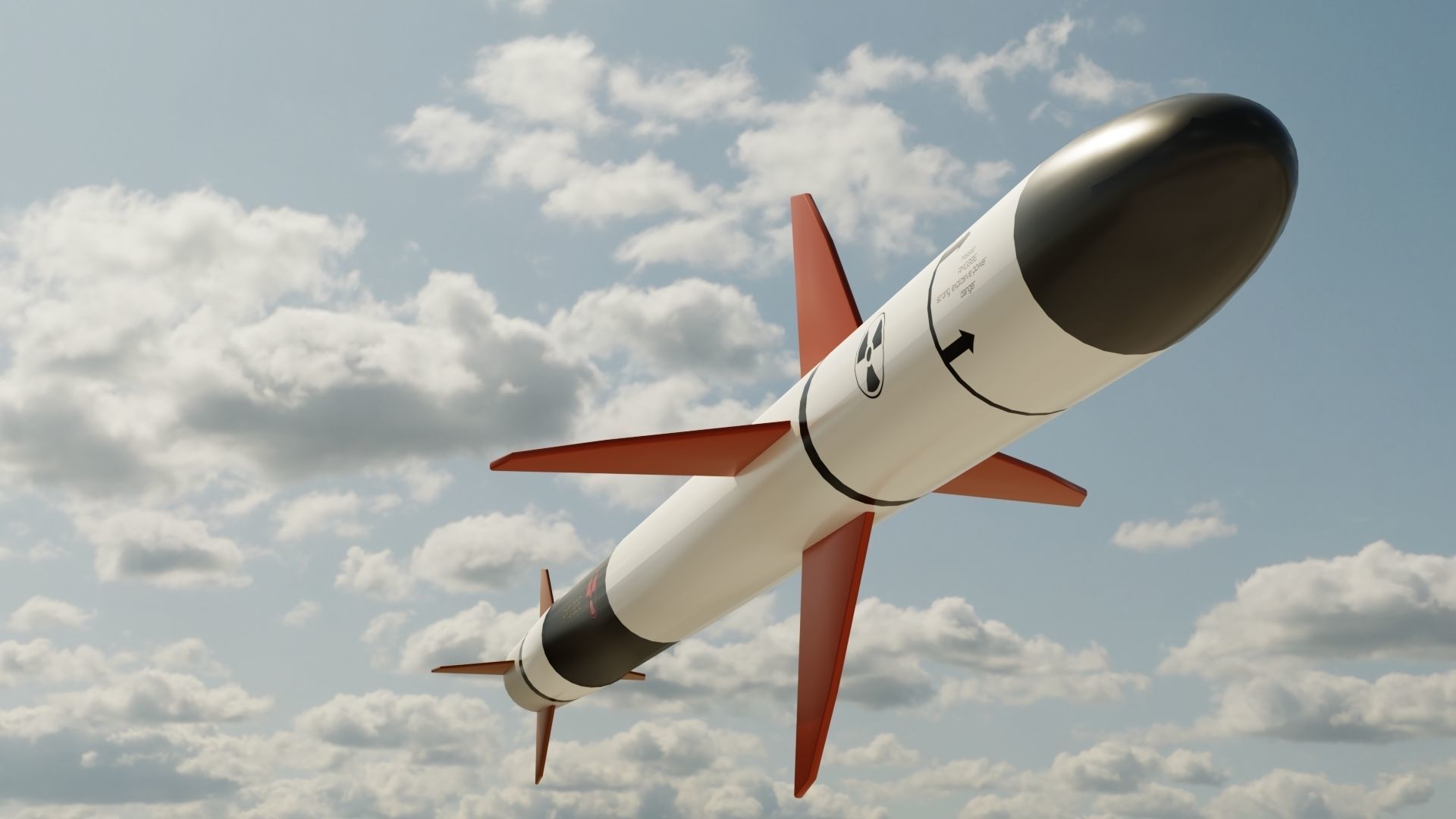 Missile pack 3 models complete textures and materials Low-poly 3D model_9