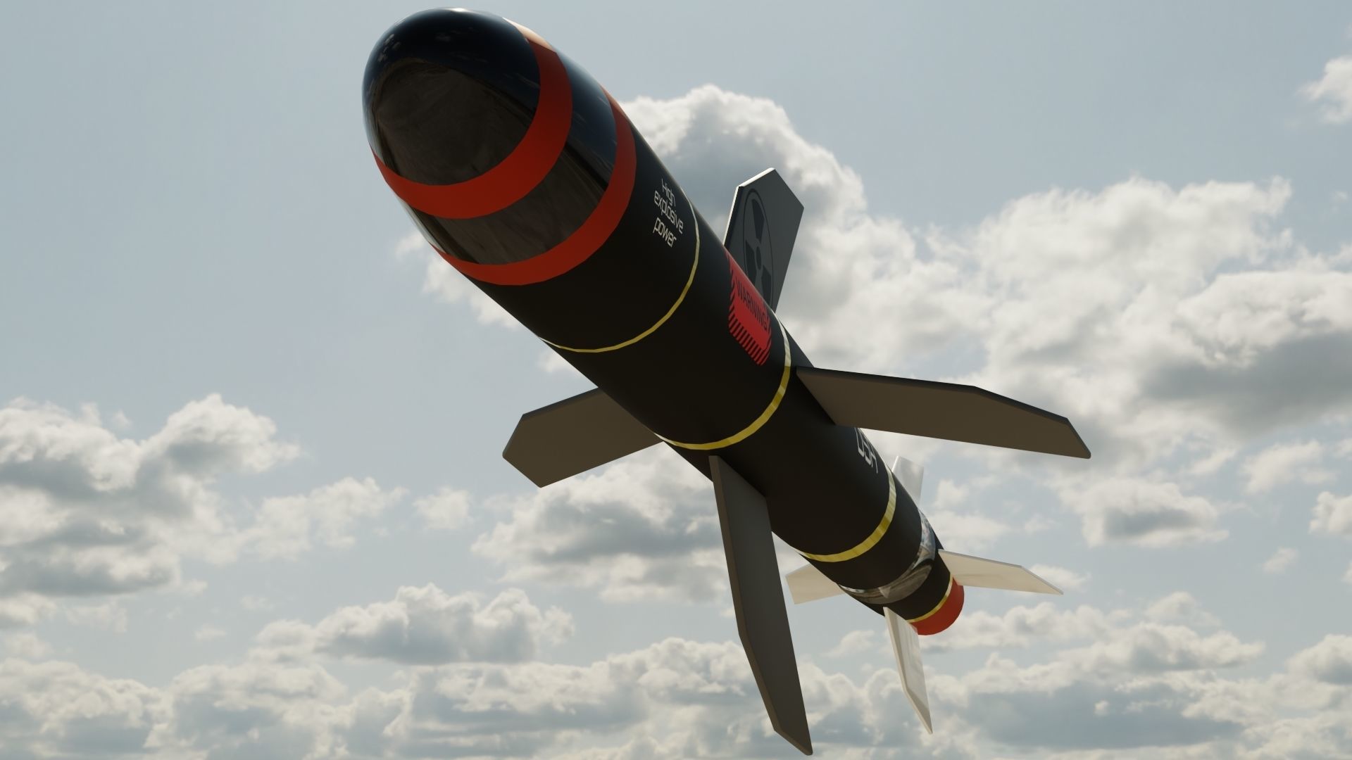 Missile pack 3 models complete textures and materials Low-poly 3D model_5