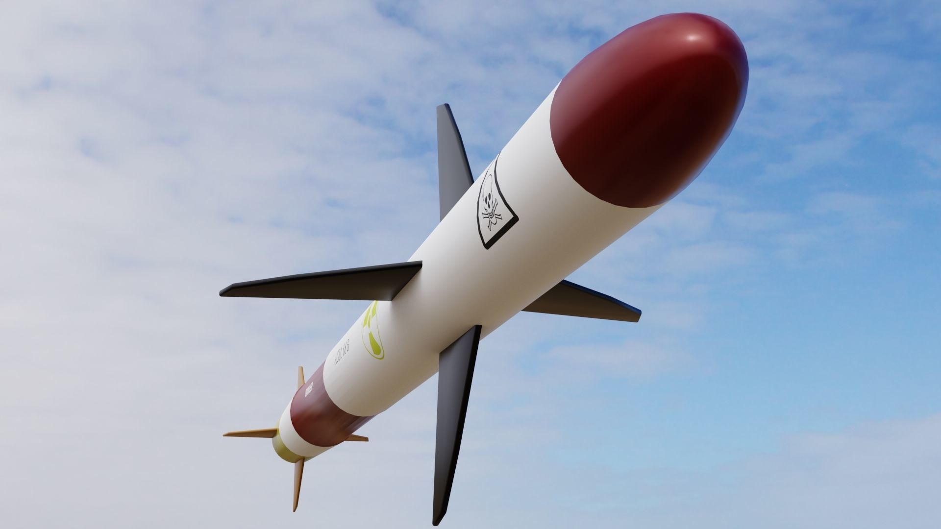 Missile pack 3 models complete textures and materials Low-poly 3D model_16