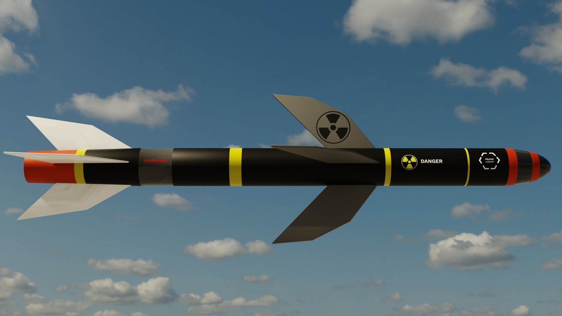 Missile pack 3 models complete textures and materials Low-poly 3D model_4