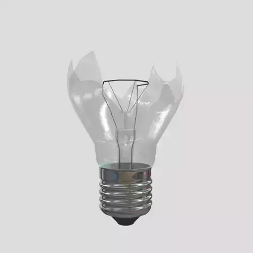 Light Bulb Broken Low-poly 3D model