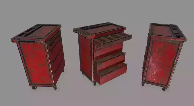 Cupboard metal cabinet with drawers