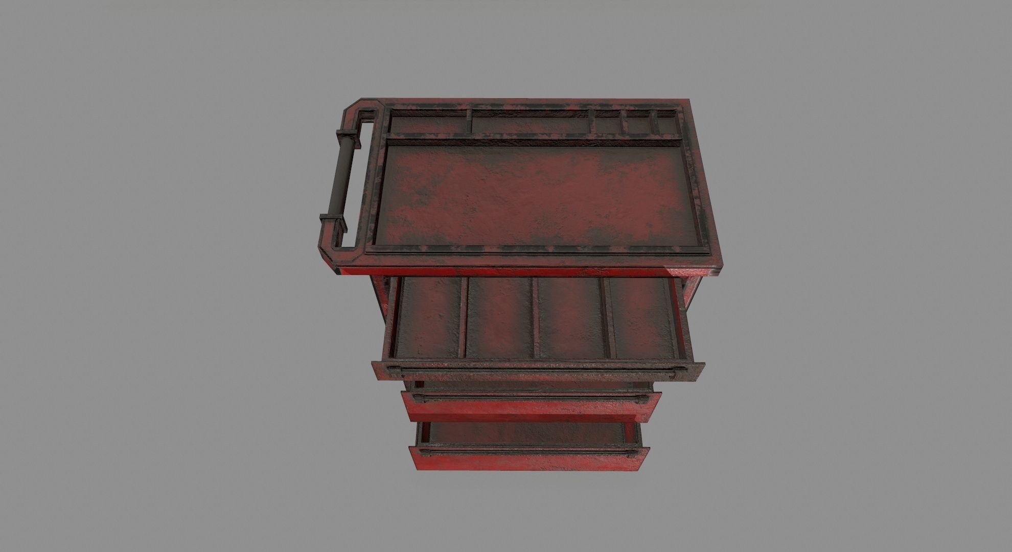 Cupboard metal cabinet with drawers Low-poly 3D model_8