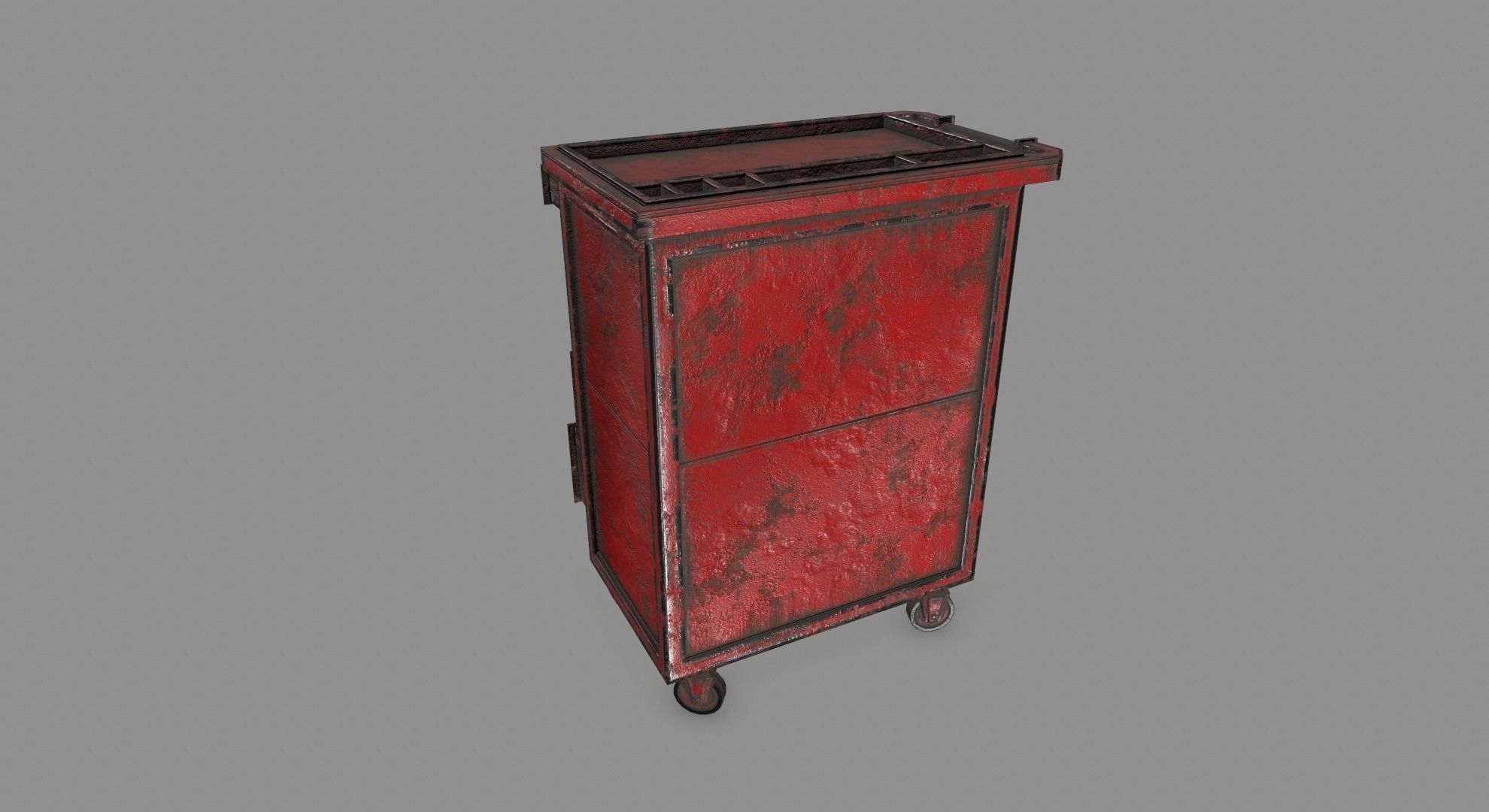 Cupboard metal cabinet with drawers Low-poly 3D model_5