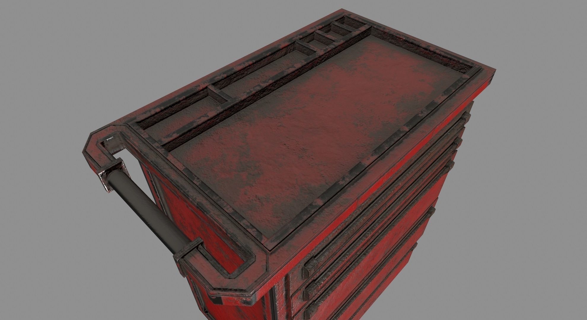 Cupboard metal cabinet with drawers Low-poly 3D model_10