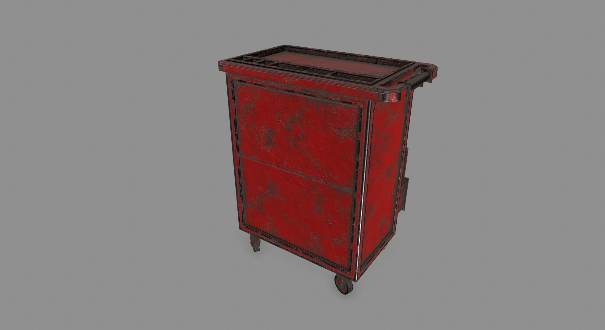 Cupboard metal cabinet with drawers Low-poly 3D model_4