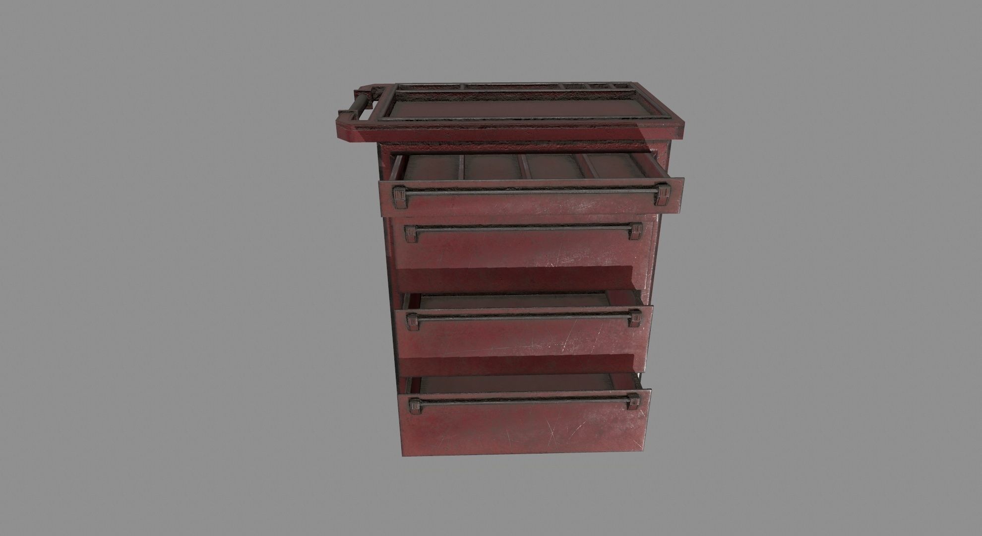Cupboard cabinet with drawers Low-poly 3D model_8