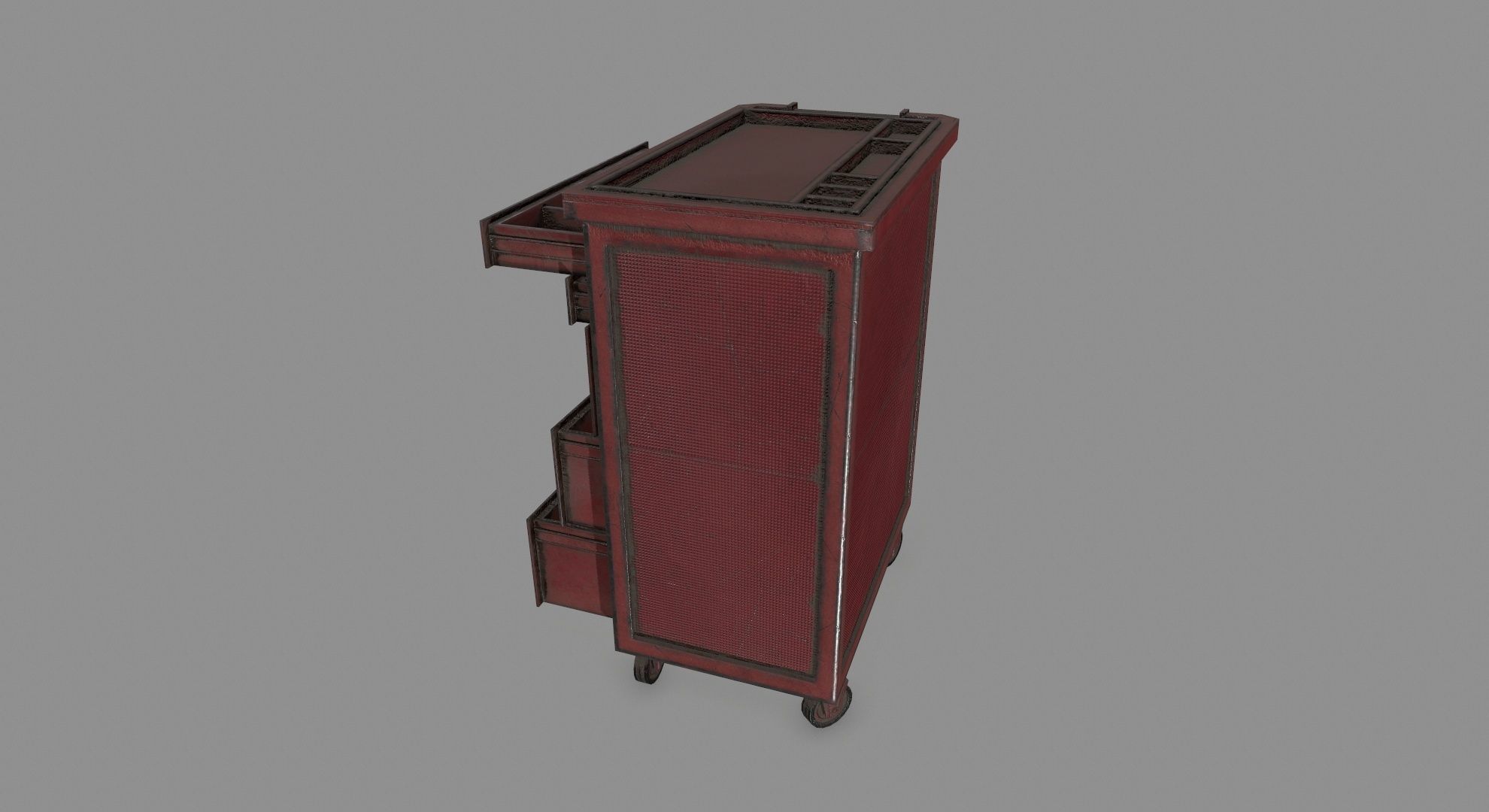 Cupboard cabinet with drawers Low-poly 3D model_6