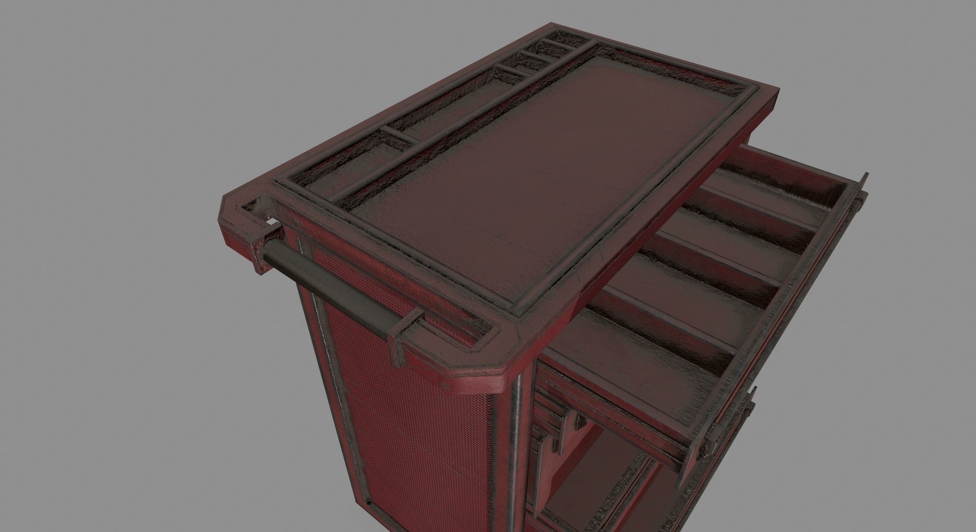 Cupboard cabinet with drawers Low-poly 3D model_10