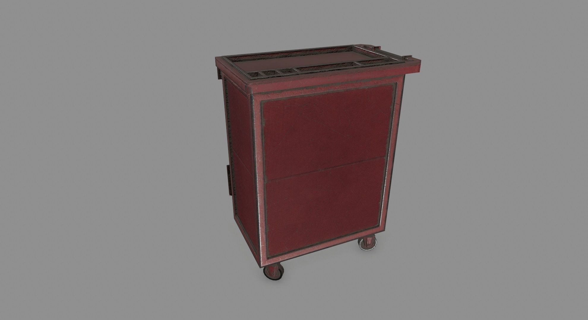 Cupboard cabinet with drawers Low-poly 3D model_5