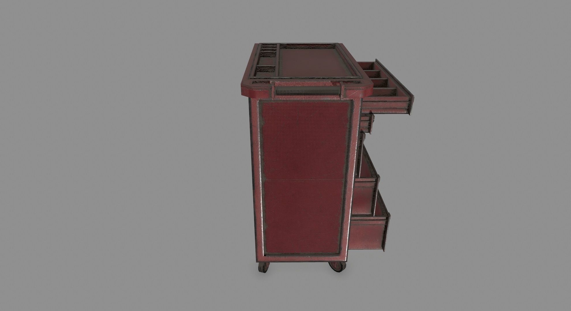 Cupboard cabinet with drawers Low-poly 3D model_3