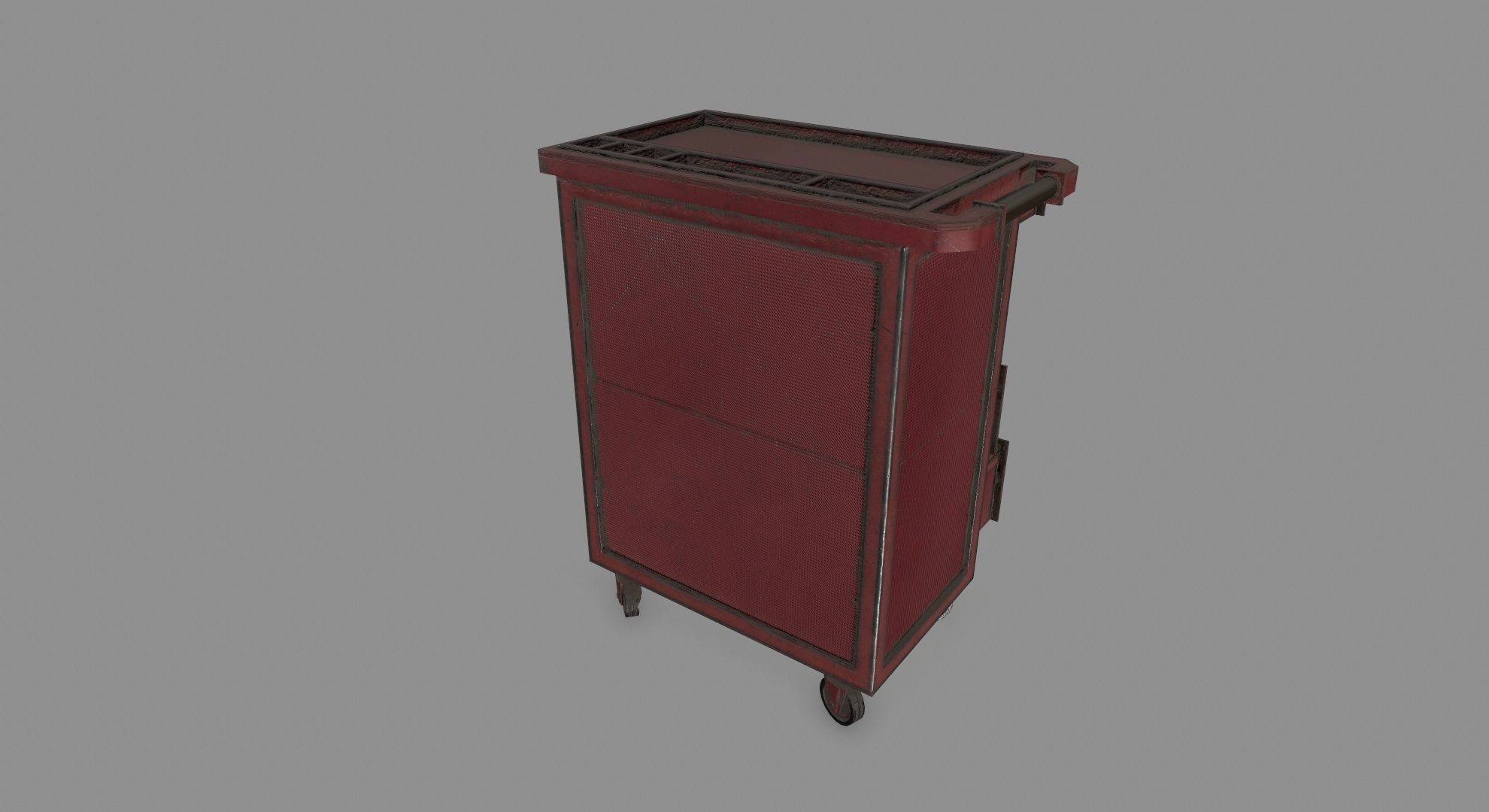 Cupboard cabinet with drawers Low-poly 3D model_4
