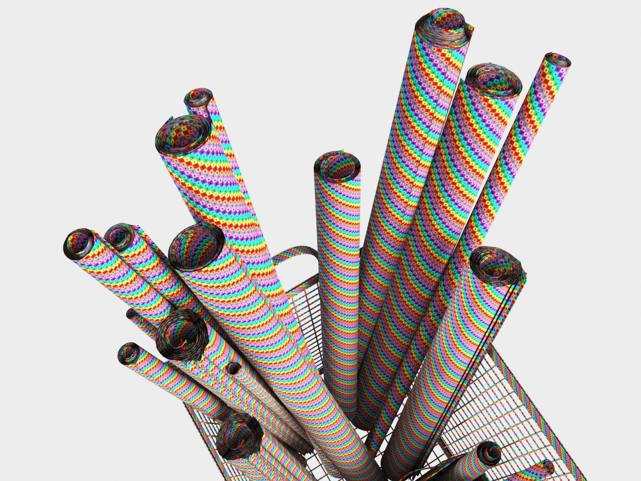 iron basket with paper 3D model_18