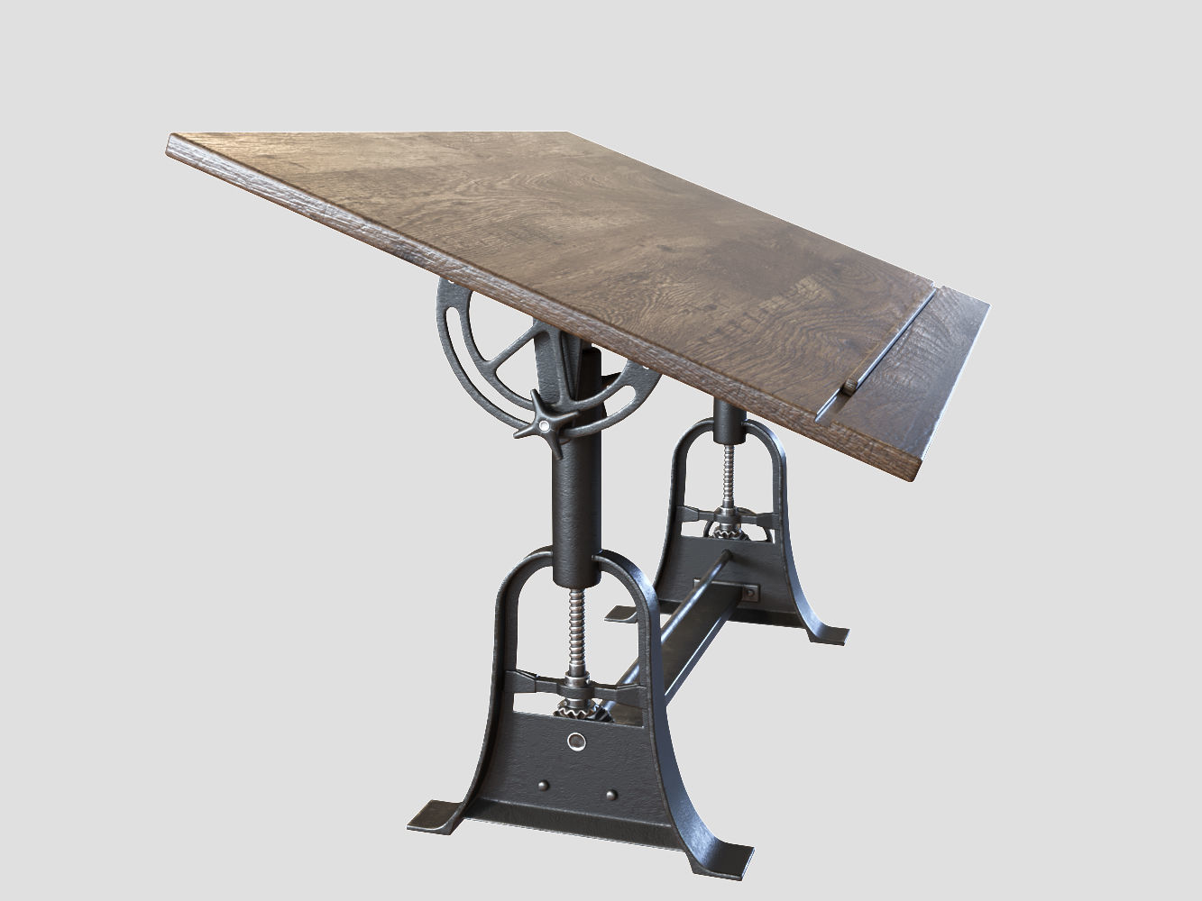RH - 1910 American Trestle Drafting Table 3D model_5