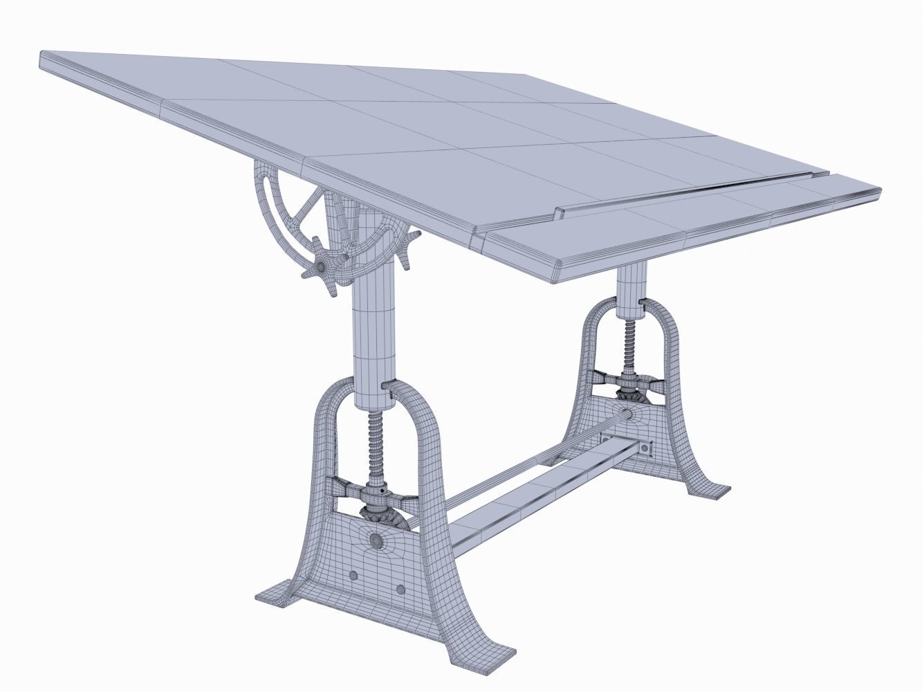 RH - 1910 American Trestle Drafting Table 3D model_12