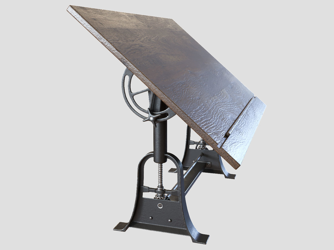 RH - 1910 American Trestle Drafting Table 3D model_6