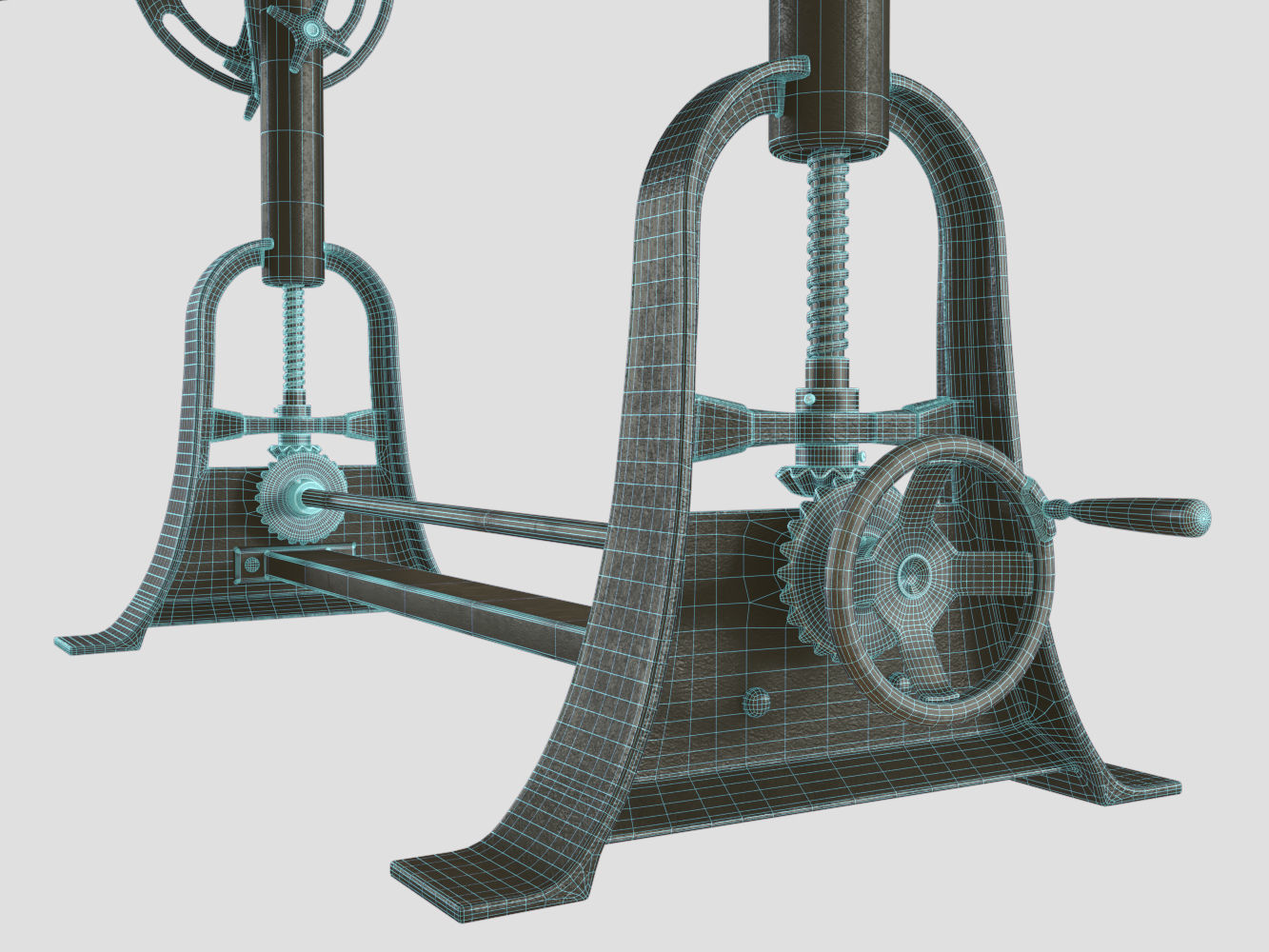 RH - 1910 American Trestle Drafting Table 3D model_9