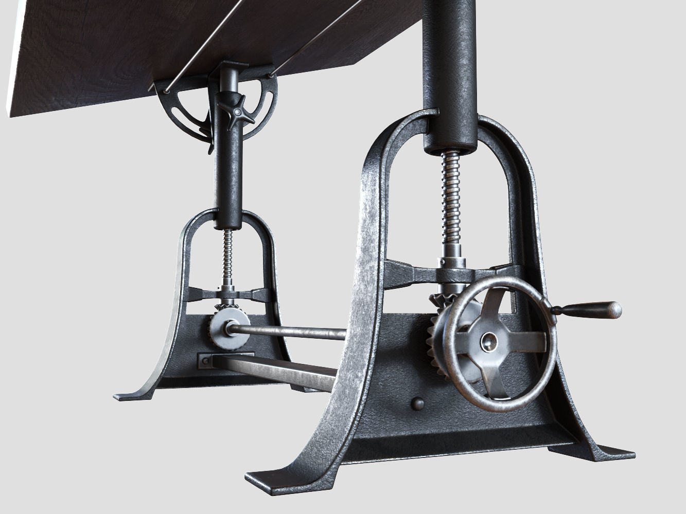 RH - 1910 American Trestle Drafting Table 3D model_7