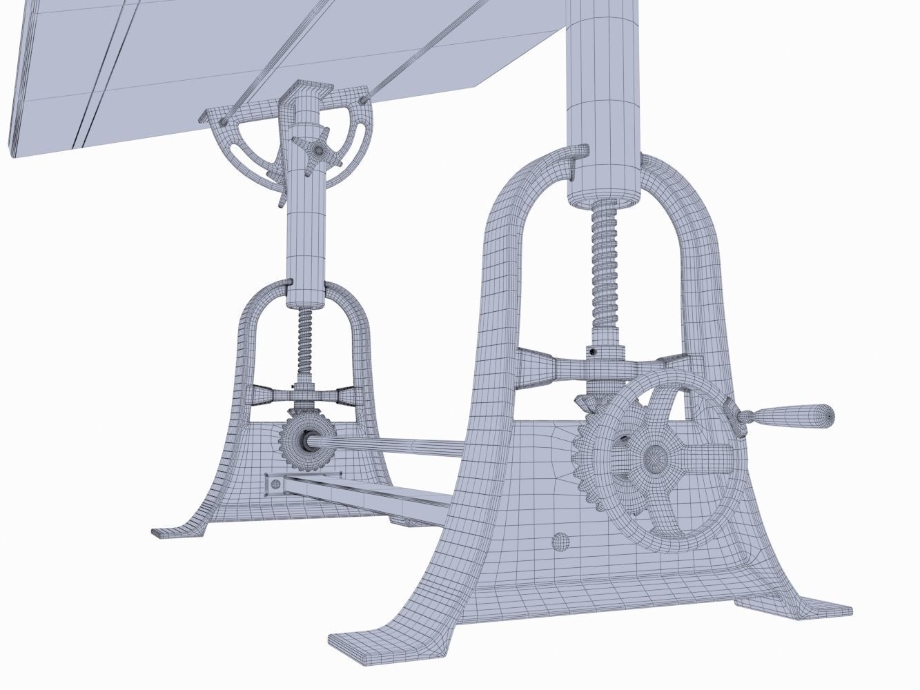 RH - 1910 American Trestle Drafting Table 3D model_14