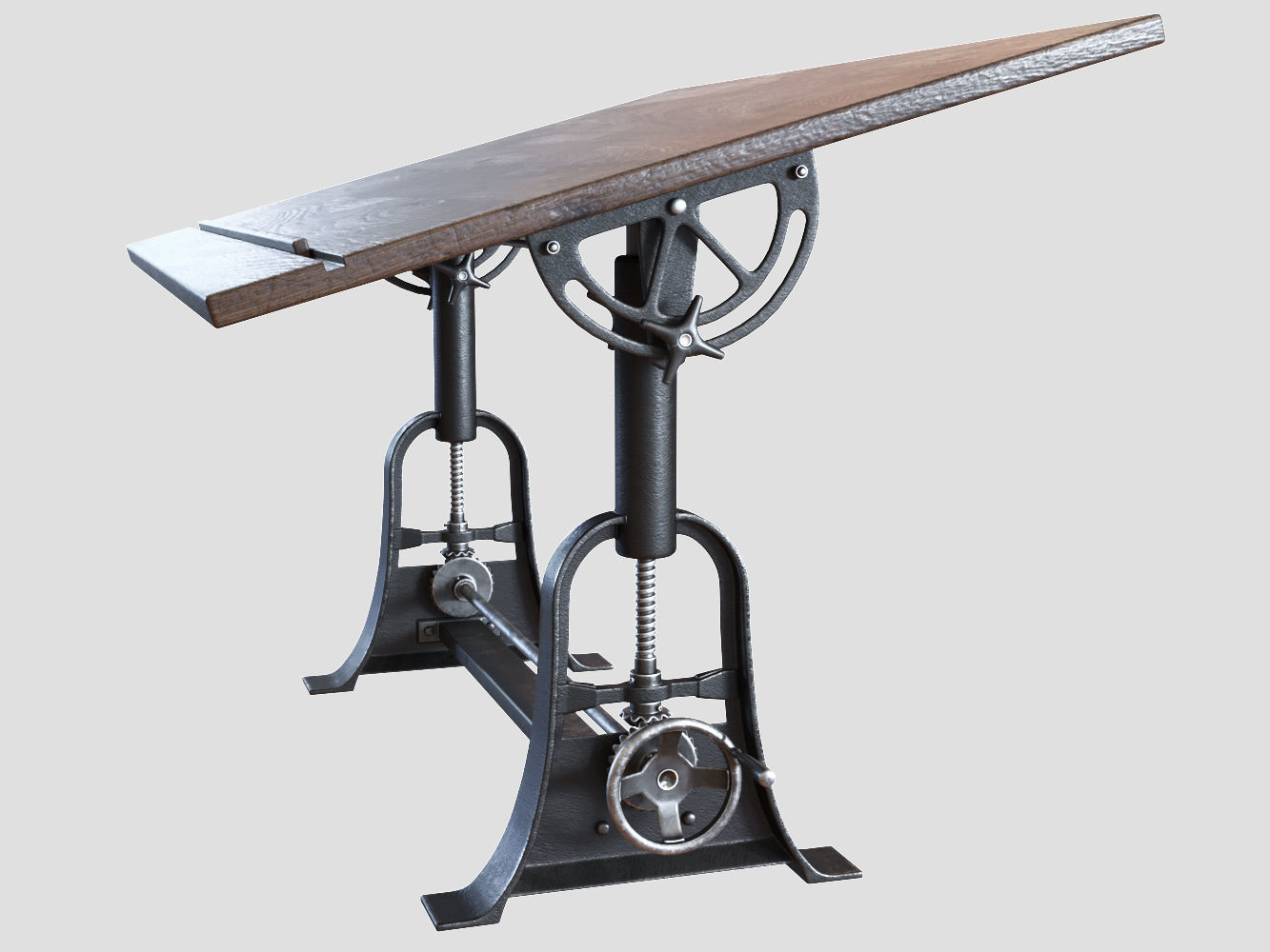RH - 1910 American Trestle Drafting Table 3D model_1