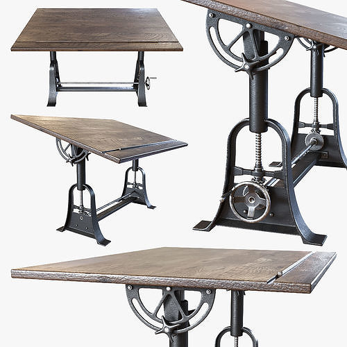 RH - 1910 American Trestle Drafting Table 3D model