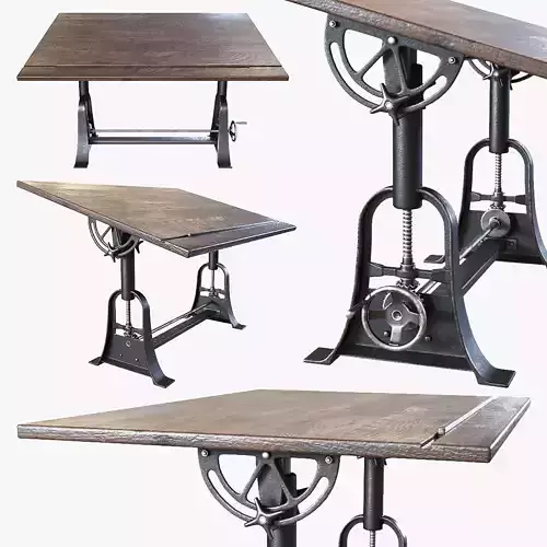 RH - 1910 American Trestle Drafting Table 3D model