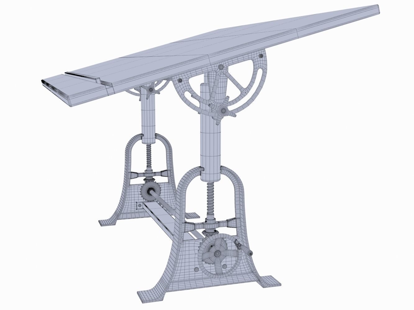 RH - 1910 American Trestle Drafting Table 3D model_11