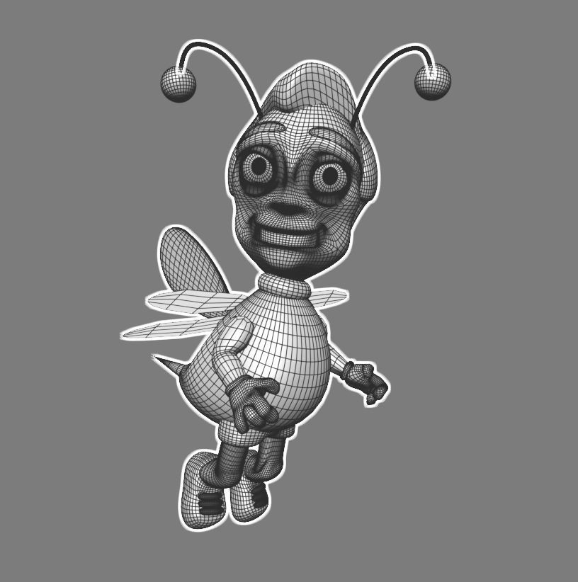 Cartoon Drone 3D model_5