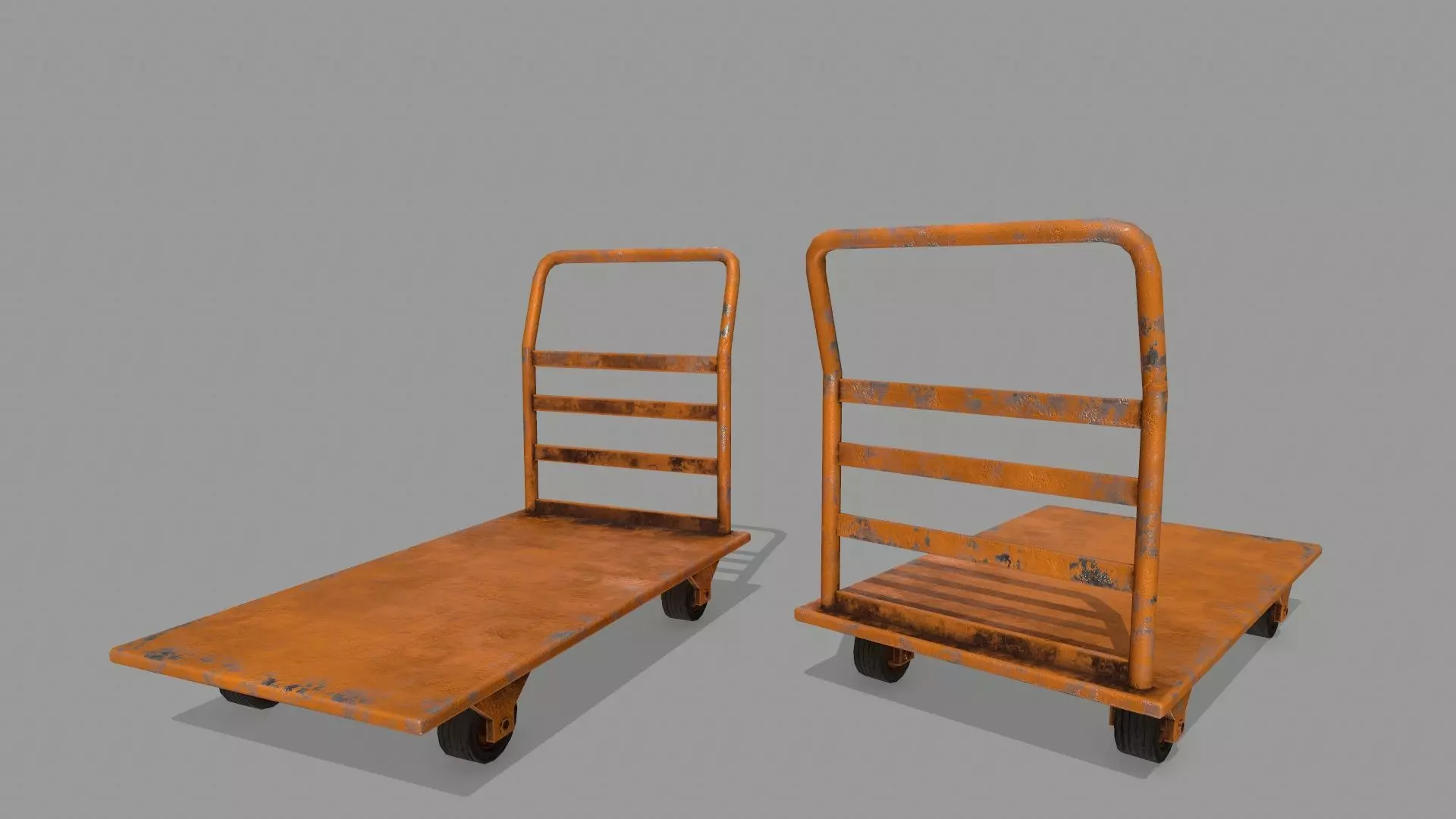 Trolley hand truck Low-poly 3D model_0
