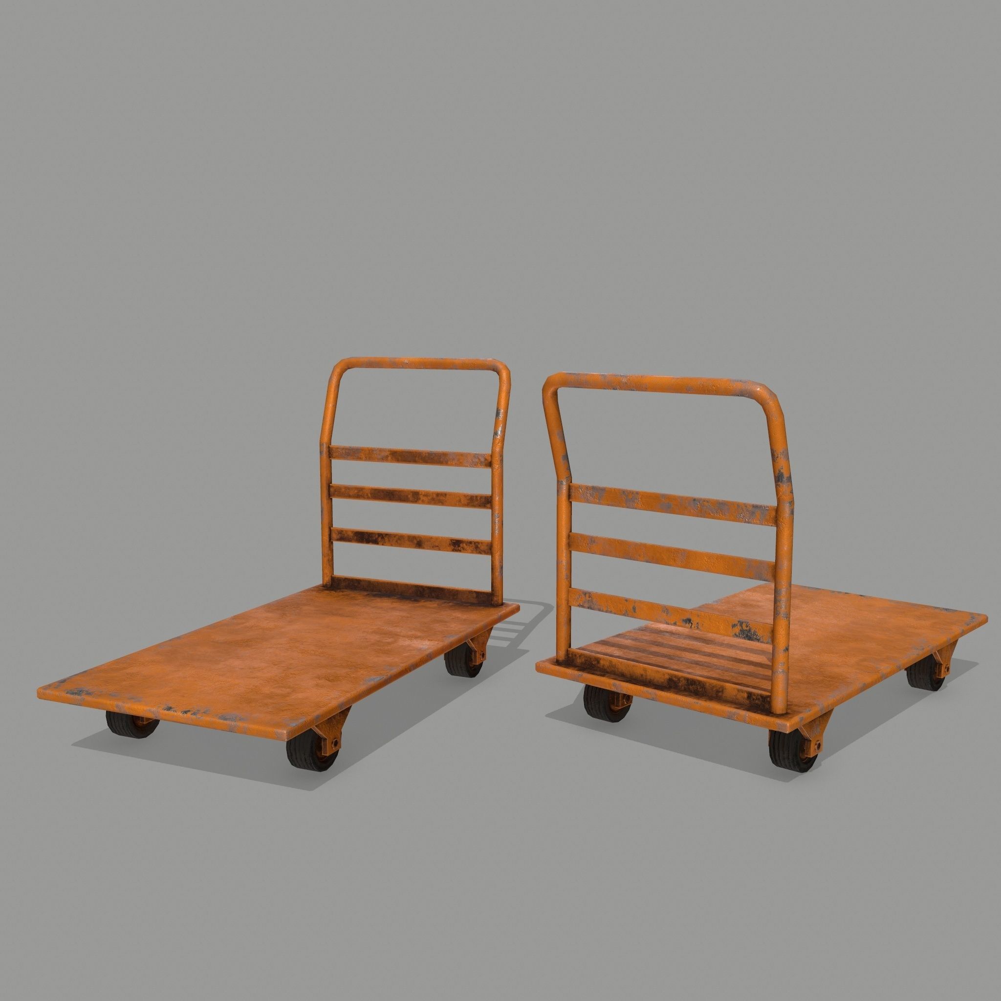 Trolley hand truck Low-poly 3D model_1